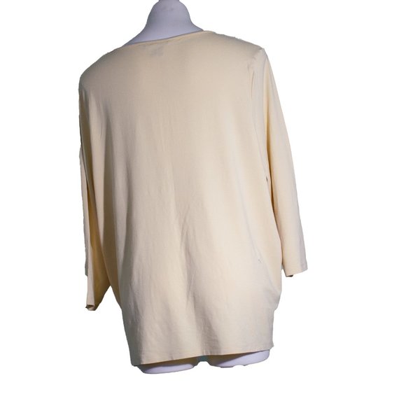 Tanjay Tan Neutral Jeweled Long Sleeve Top sz 3x - Picture 3 of 5
